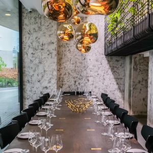 Black and White Venetian Plaster Wall London Restaurant
