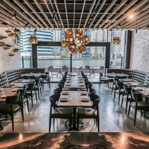Roe Restaurant Canary Wharf London Polished Plaster