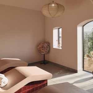 Pink Microcement Sun Lounger London